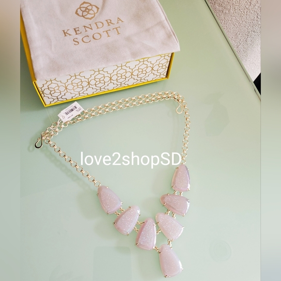 Kendra Scott Iridescent Drusy Harlie Necklace Texas Exclusive RARE NWT - Picture 2 of 7